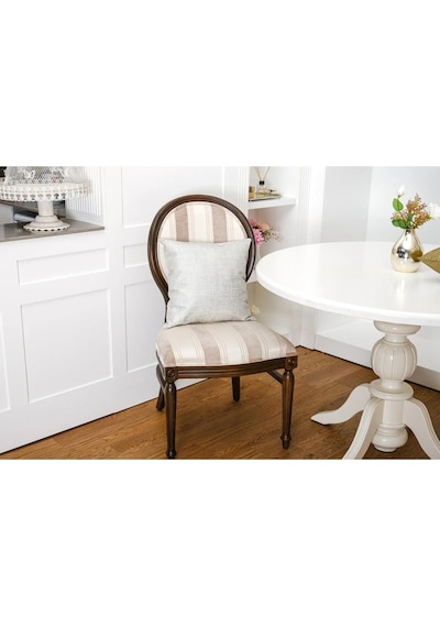 Linen Pamuk Keten Baskılı Krem/gümüş Kırlent 45 45 Cm Ikili - 561 45 x 45