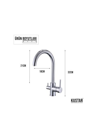 Kuğu Model Arıtma Çıkışlı Mutfak Eviye Bataryası