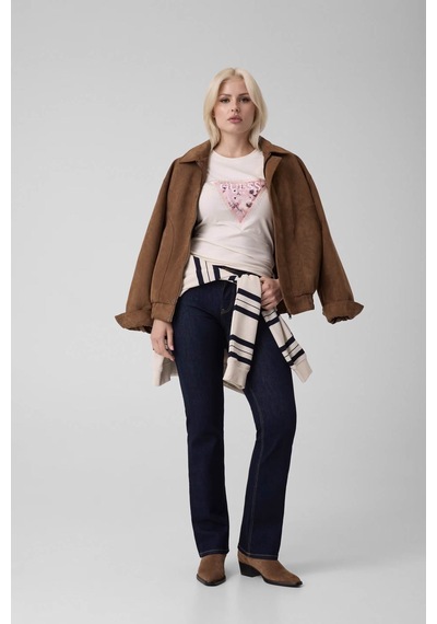 Guess Üçgen Logo Beyaz Kadın T-shirt W6bı25k6046-g012