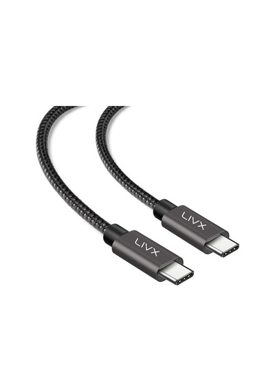 Solid 100w 5a Type C To Type C Hızlı Şarj Ve Data Kablosu Halat Örgülü Space Gray Mbt 1 Metre