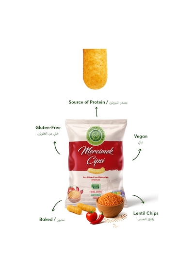 Glütensiz Fabrika Vegan Acı Biberli Ve Domates Aromalı Mercimek Cipsi 60 G 3 Adet