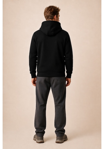 Redline Thenk Yeni Sezon Erkek Regular Fit Kapüşonlu Sweatshirt Siyah
