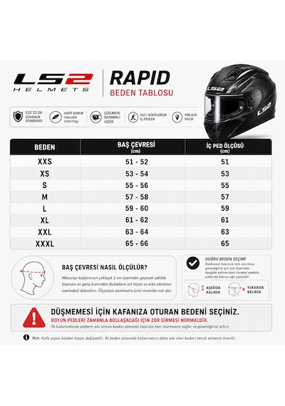 Kapalı Kask Ls2 Rapıd 2 Memphıs Kırmızı Mavi Orjinal Xl Çok Renkli