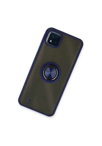 Newface Realme C11 2021 Kılıf Montreal Yüzüklü Silikon Kapak Glblseme - 94 - Lacivert