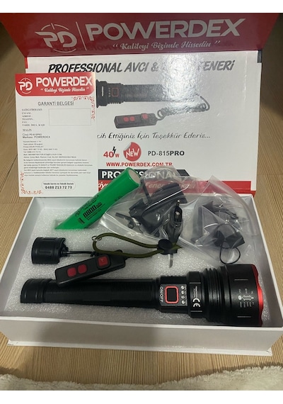 Powerdex Pd-815 Pro 40w & 4000 Lümen Professional Zoom Lu El & Tüfeg Feneri Siyah