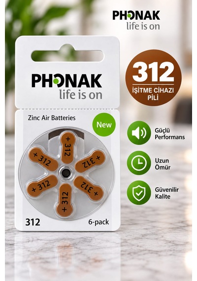 Phonak 312 Numara Cihaz Pili