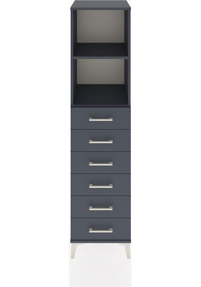 Hyperion Dolap 2 Raflı 6 Çekmeceli 44x44x182 Antrasit-antrasit Antrasit