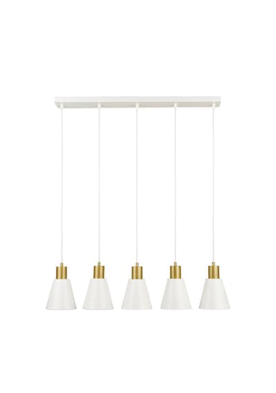 Trend Özel Tasarım Modern Cafe Mutfak Salon Beyaz Renk Gold Detay Sıralı 5 Li Avize Diğer
