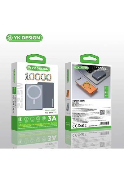 Yk Design Yk-pb5032 10.000 Mah 22.5w 3a Magsafe Powerbank Siyah