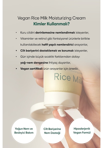 Pirinç Sütü İçerikli, Besleyici Nemlendirici Bakım Kremi Goodal Vegan Rice Milk Moisturizing Cream