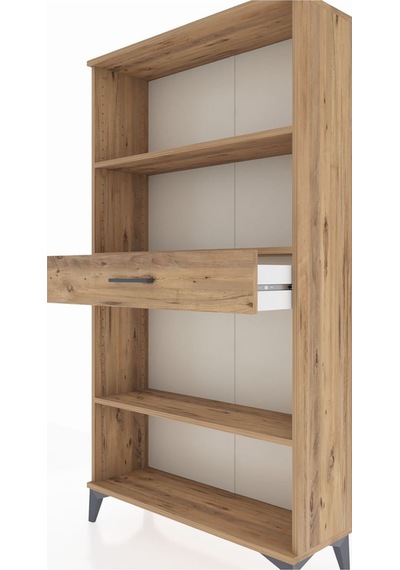 Arges Dolap 3 Raflı Tek Çekmeceli 88x30x163 Çam-çam Çam