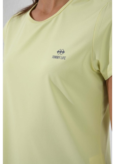Tommy Life Limon Basic Kısa Kol Standart Kalıp O Yaka Kadın T-shirt - 97144 Limon Sarı