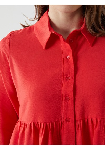 Lcw Comfort Kırmızı Regular Fit Kadın Gömlek Tunik Lcw Comfort Kırmızı Regular Fit Kadın Gömlek Tunik