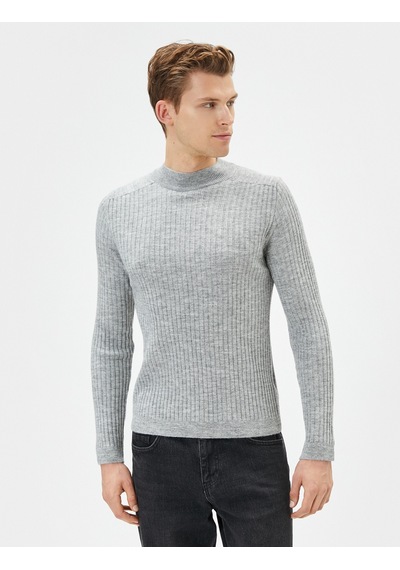 Koton Yarım Balıkçı Yaka Kazak Slim Fit Triko Uzun Kollu Gri 4wam70121ht 4WAM70121HT031 Gri
