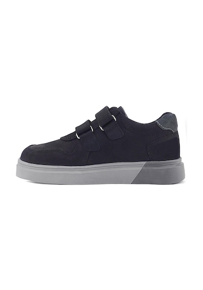 Rakerplus Hakiki Deri Siyah Nubuk Gri Cırtlı Erkek Çocuk Sneaker Siyah
