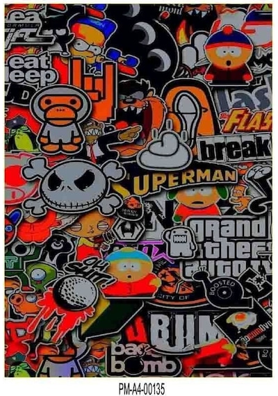 Hellaflush Tasarım A4 Tek Parça Sticker Seti Diğer