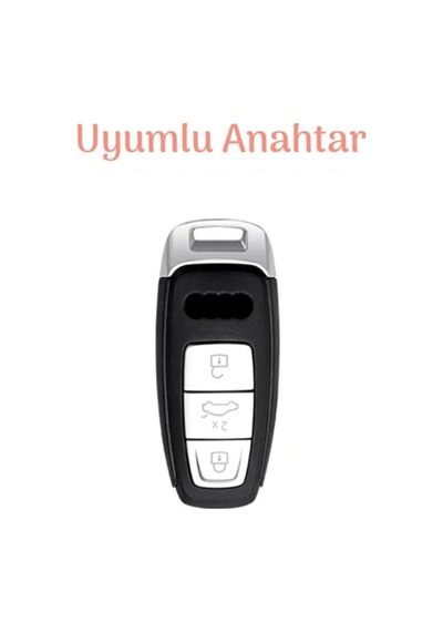 Autohan Keys Audi A3 A6l A7 A8 Q8 E-tron C8 D5 2021-2022 Model Uyumlu Siyah Altın Detaylı Anahtar Koruma Kılıfı