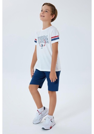 U.S. Polo Assn. U.s. Polo Assn Erkek Çocuk 2 Li Bermuda T-şhirt Takım Beyaz-2299 Beyaz
