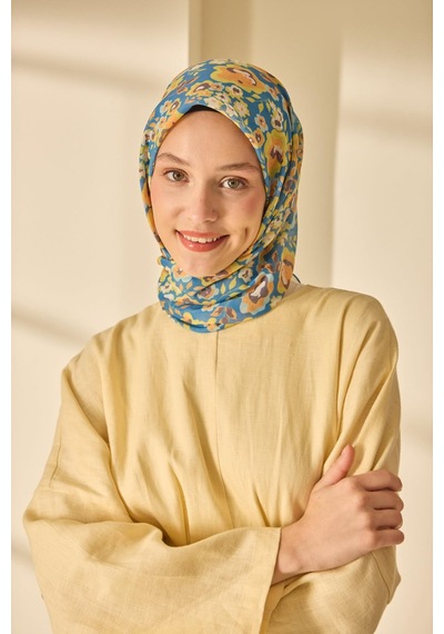 Silk Home Soft Eşarp 73090-26 Gök Mavi, Sarı, Turuncu, Gri