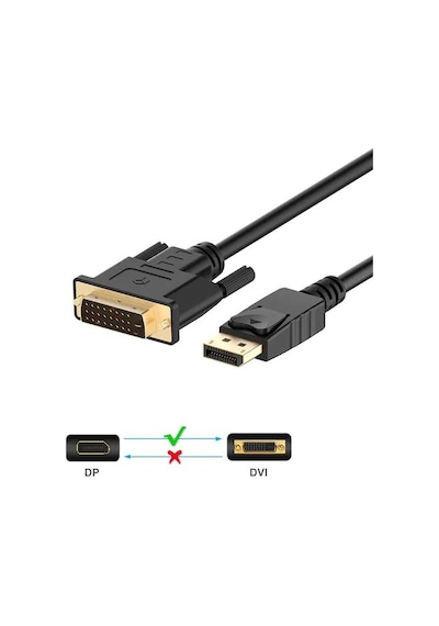 Displayport dvi kablo 1.5 metre displayport 24+1 dvi kablo