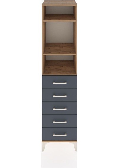 Hyperion Dolap 3 Raflı 5 Çekmeceli 44x44x182 Çam-antrasit Çam