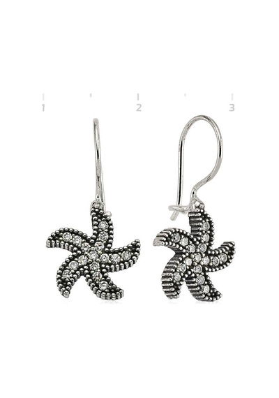 Gumush Gümüş Deniz Yıldızı Sallantılı Küpe N11.37953