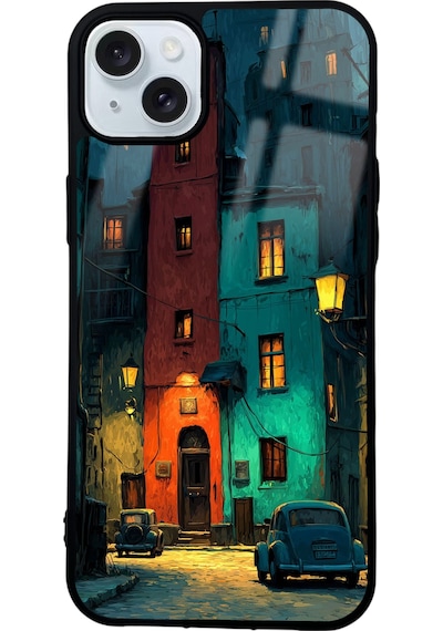 Apple Uyumlu iPhone 15 Plus Chiaroscuro City Tasarımlı Glossy Telefon Kılıfı Çok Renkli