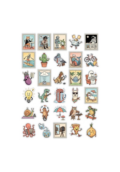 Karma Koleksiyon Eğlenceli Sticker Seti 150 Adet - 5'li Mega Paket - Laptop Defter Ajanda Etiketi Çok Renkli