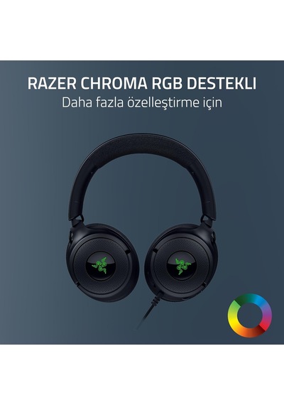 Kraken V4 X - Kablolu Pc Oyun Kulaklığı Triforce 40mm Sürücüler, Geri Çekilebilir Kardioid Mikrofon, 7.1 Surroun
