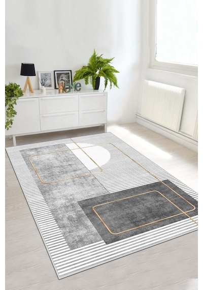 West Home Dijital Baskı Yıkanabilir Kaymaz Taban Leke Tutmaz Gri Mutfak Halısı Salon Halısı Ve Yolluk Wh 579 Grey