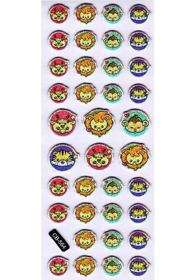 Sticker Kabartmalı Sticker Defter Planlayıcı Etiket Cb564 16x7 Cm- Hayvanlar Çok Renkli