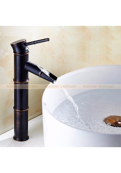 Çanak Lavabo Uzun Banyo Lavabo Bataryası Antik Siyah