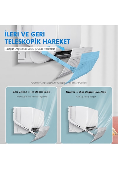 Evrensel Ayarlanabilir 8 Toz Filtreli Klima Aparatı Split Tipi Hava Yönlendirici Aparat