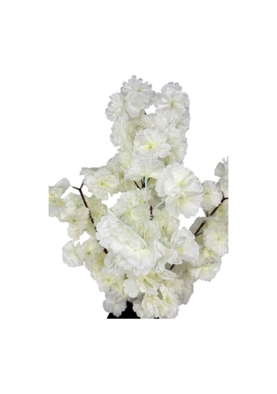 Yapay Ağaç Bahardalı Ağacı Beyaz Japon Kiraz Çiçeği Sakura Çiçeği 70cm Siyah Plastik Saksılı