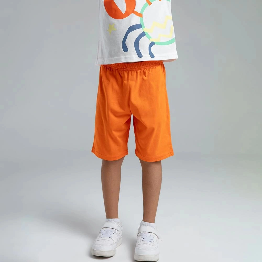 Rolypoly 3576c Erkek Çocuk Bermuda Yazlık Pijama Takım Beyaz