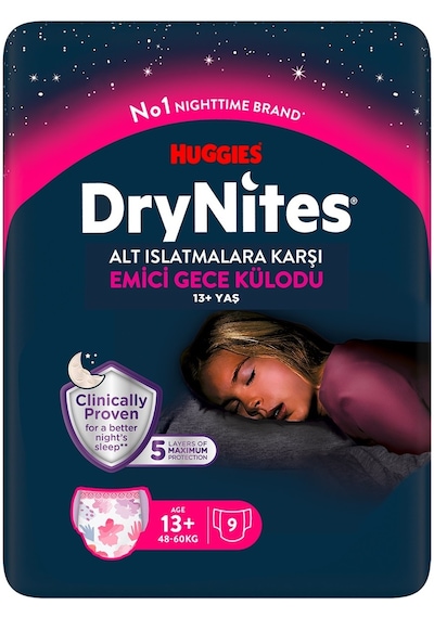 Drynites Emici Gece/külot Bez Kız 13+ Yaş 48-60kg Xl 36 Adet XL 4'lü