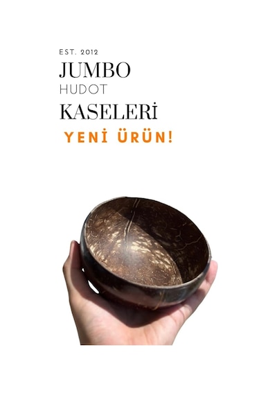 Hudot Jumbo Hindistan Cevizi Kasesi, Doğal El Yapımı 13-15 Cm Diğer