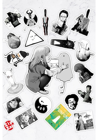 Oyasumi Punpun Goodnight Punpun Anime Manga Telefon Laptop Yapışkanlı Folyo Sticker Paketi 20 Adet Çok Renkli