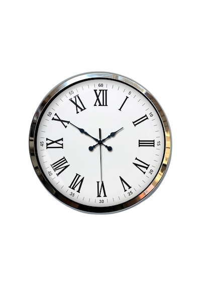 River World Duvar Saati Roma Rakamlı Metal Modern Krom 40 Cm Çok Renkli