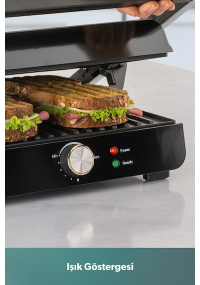 Homend Grilliant 1349H Döküm Plakalı Tost Ve Izgara Makinesi 2000 W