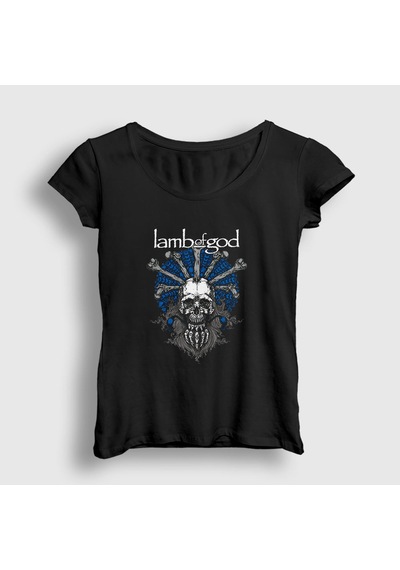 Presmono Kadın Bones Lamb Of God T-shirt Siyah