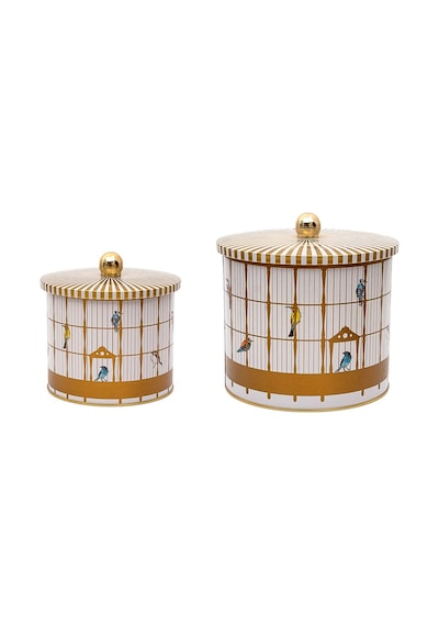 Evle Bird Cage Topuz Kulplu Saklama Kabı 2'li Set 175 x 155 CM + 140 x 125 CM Çok Renkli