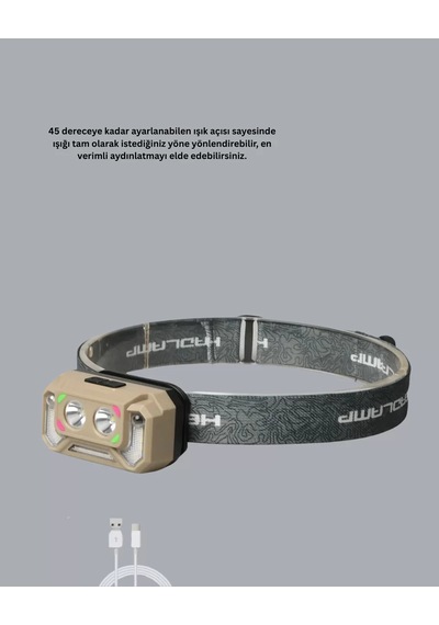 Şarjlı Wave Sensörlü Led Kafa Feneri Outdoor Kullanım Yeni Nesil Belirtilmemiş
