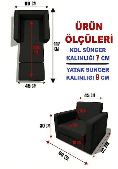Çocuk Koltuğu Komple Sünger Katlanabilir Yataklı Minder Yatak 0-4 Yaş Soho Siyah Standart