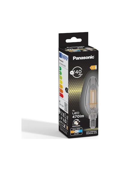 Panasonic E14 Dim Edilebilir Filaman Lamba 4w 470lm 2700k Clear 4w 78mm & Yok