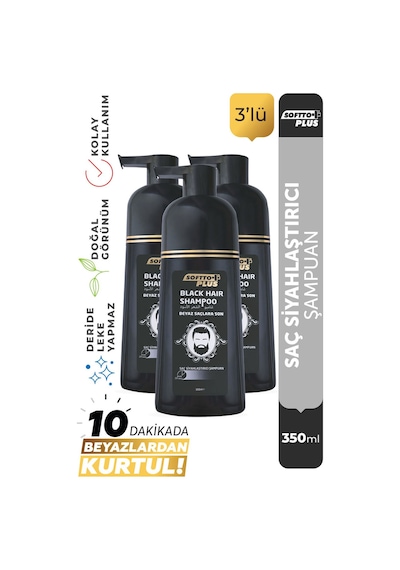 Softto Plus Black Hair Şampuan 3 x 350 ML Softto Plus Black Hair Şampuan 3 x 350 ML