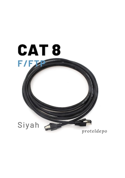 Irenis Cat8 Kablo F/Ftp Lszh Ethernet Network Lan Ağ Kablosu 25 CM Beyaz