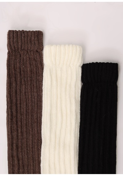 Socks Slouch 3 Çift Kadın Tozluk Dizüstü Dizaltı Kışlık Yünlü Kalın Yumuşak Çizme Bot Çorap Çok Renkli
