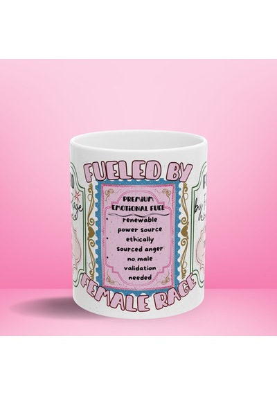 Fueled By Female Rage Özel Tasarım Feminist Porselen Kupa Çok Renkli
