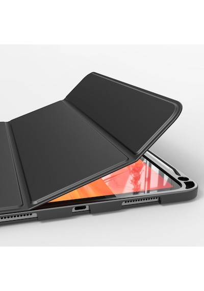 Apple Uyumlu iPad Pro 11'' 2022 4. Nesil M2 Çip Deri Görünümlü Kalemlikli Kılıf Lux Case Kılıf